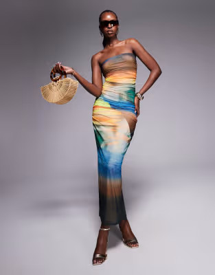 AFRM power mesh maxi dress in ocean ombre print | ASOS (Global)
