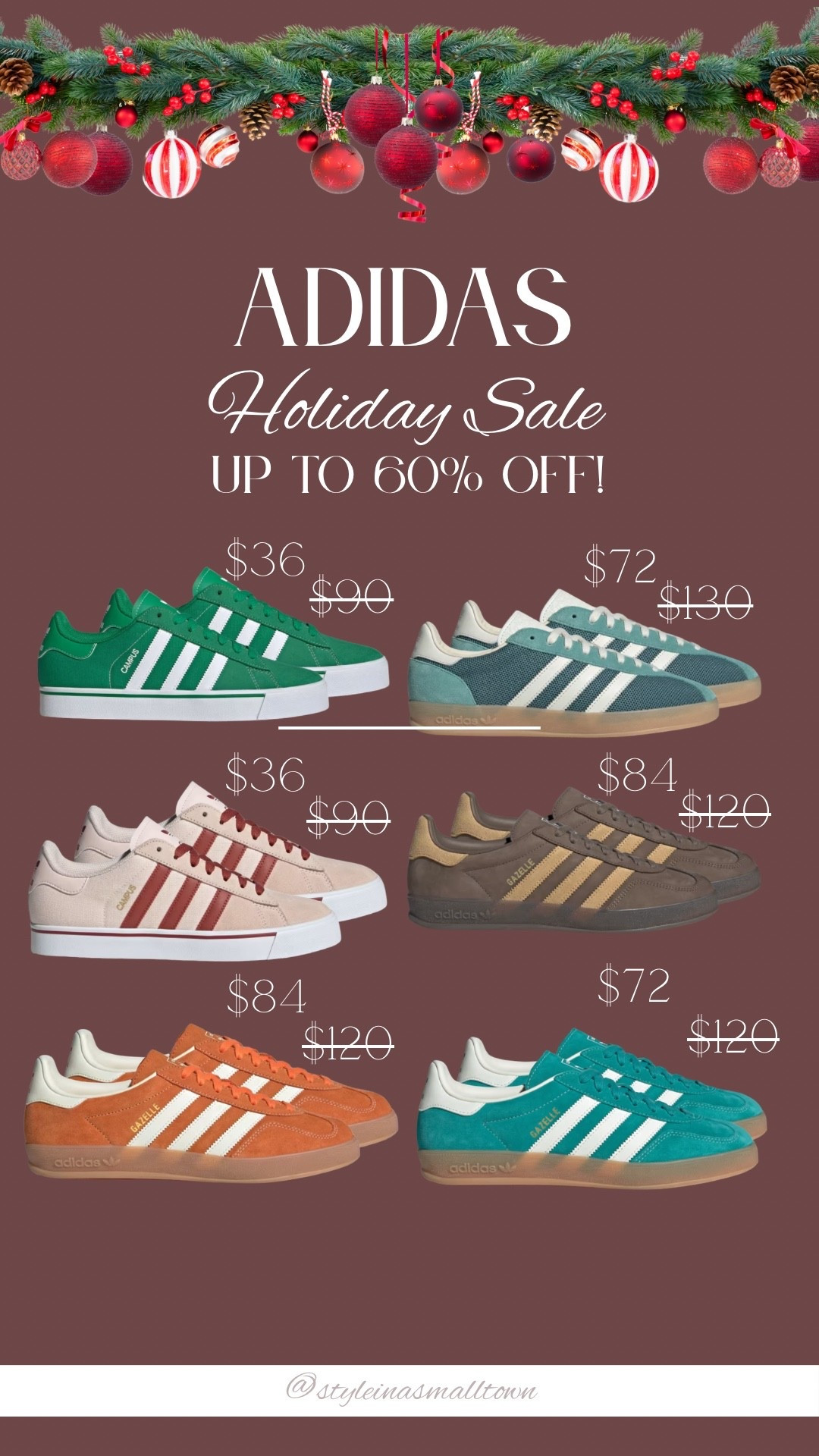Adidas’s holiday sale is hopping! Get your Gazelles and Sambas for the whole family! Men, women and kids, all up to 60% off! These prices are GOOD! 

#LTKGiftGuide #LTKSaleAlert #LTKHoliday