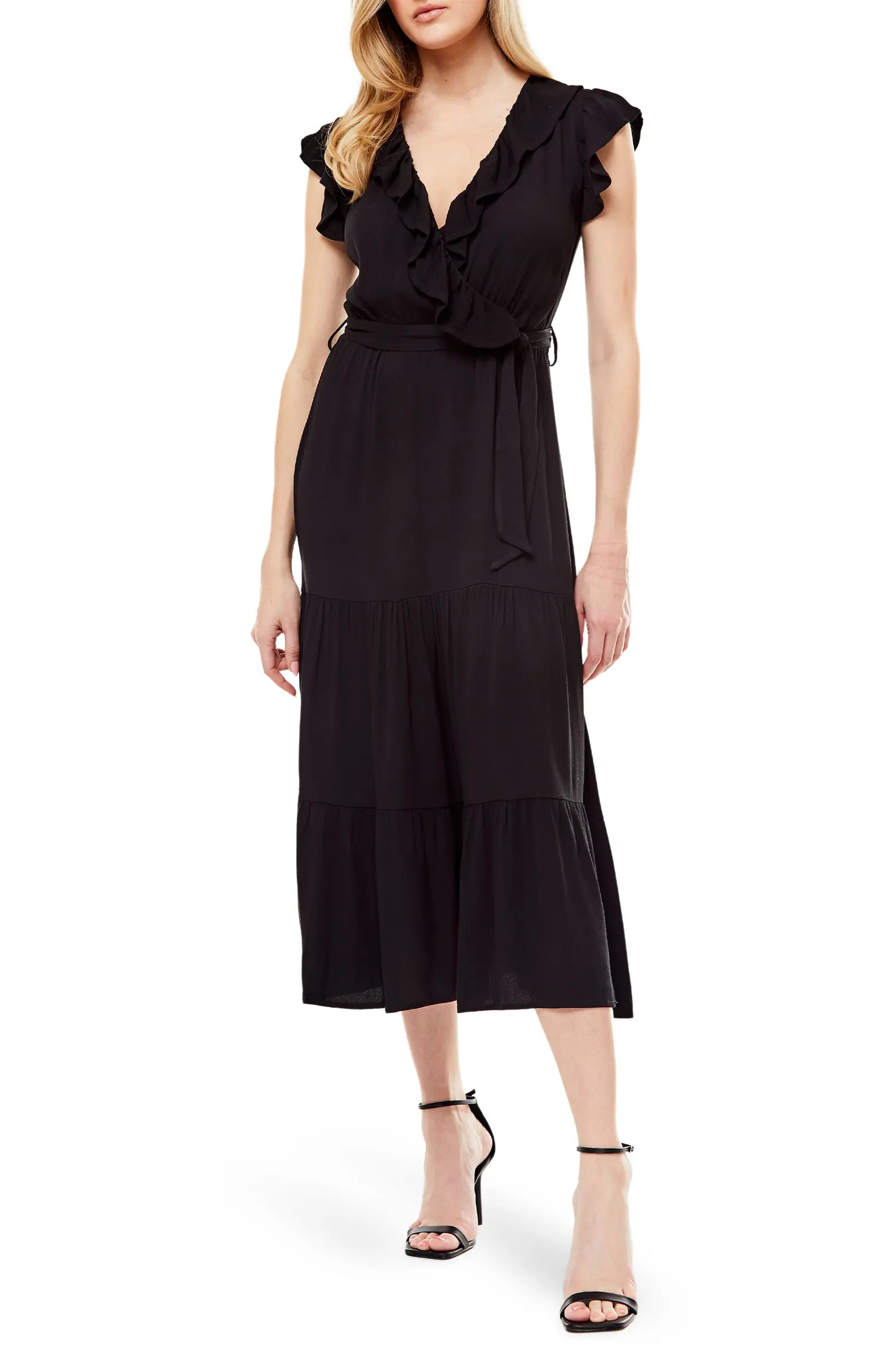 Marylin Ruffle Crepe Maxi Dress | Nordstrom Rack
