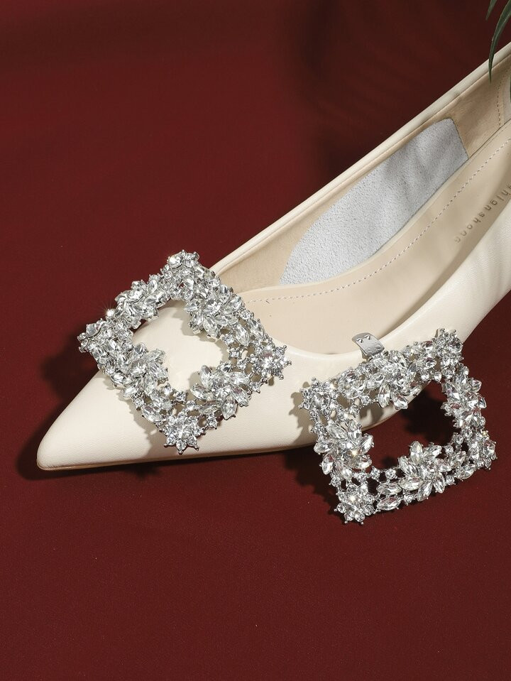 2pcs Rhinestone Decor Shoe Decoration | SHEIN