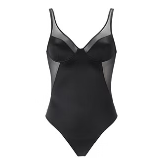Shaping Satin Mesh Thong Bodysuit | Brown Thomas (IE)