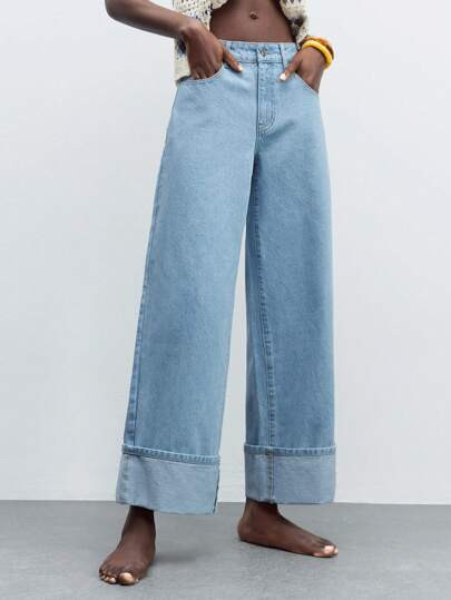 Maija Women's Autumn Casual Low Waist Wide Leg Jeans, Versatile For Urban Commute, Business, Casu... | SHEIN