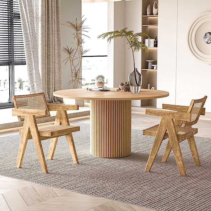 Round Dining Table Modern Wood Kitchen Table 35" Circular Tabletop for Leisure Coffee Table | Amazon (US)