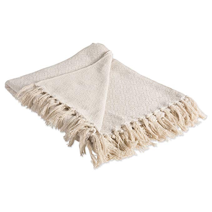 DII Rustic Farmhouse Cotton Diamond Blanket Throw with Fringe For Chair, Couch, Picnic, Camping, ... | Amazon (US)
