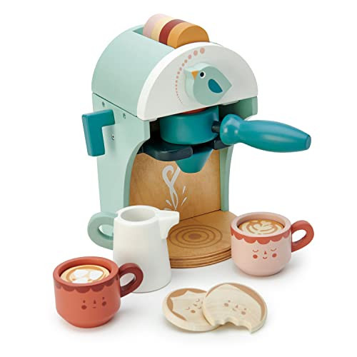Tender Leaf Toys - Babyccino Maker - Wooden Coffee Machine Pretend Food Play Toy with Espresso Capsules and Cups - Made with Premium Materials and Craftsmanship - Age 3+ | Amazon (US)