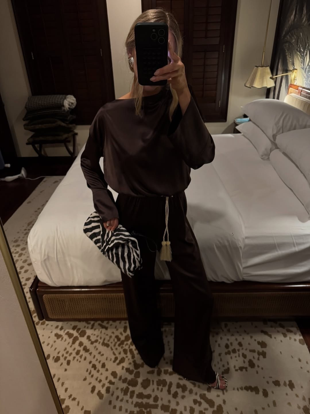 These zebra print accessories are so fun paired with this beautiful silk jumpsuit from SAME 🤎

#LTKSeasonal #LTKootd #LTKgrwm