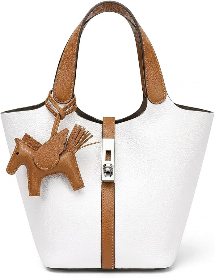 Bolso de mano para mujer, de piel vegana, bolso de mano con asa superior, bolso de hombro con bol... | Amazon (US)
