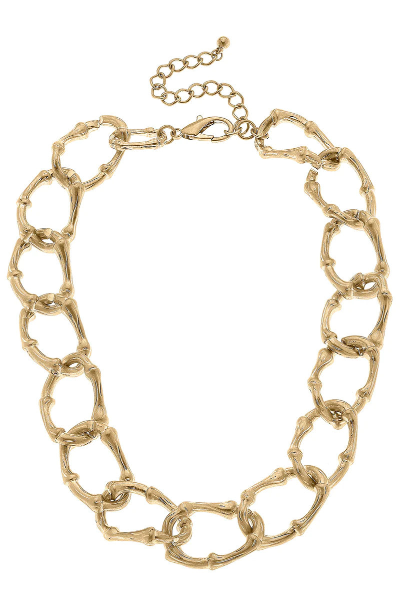 River Oval Bamboo Necklace in Worn Gold | CANVAS