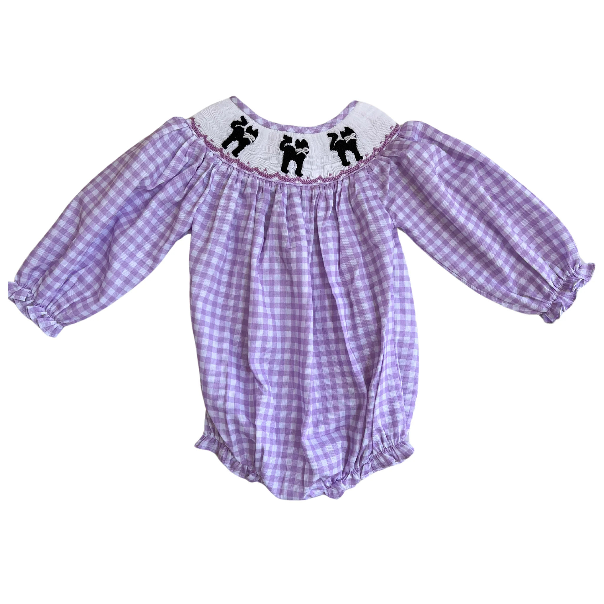 Bonnie Black Cat Smocked Bubble | Lillie & Lilah