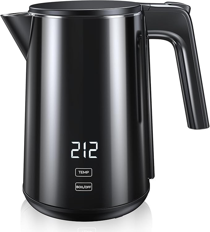 Electric Kettle, Double Wall Stainless Steel Cool Touch Water Boiler Heater, 7 Temperature Contro... | Amazon (US)