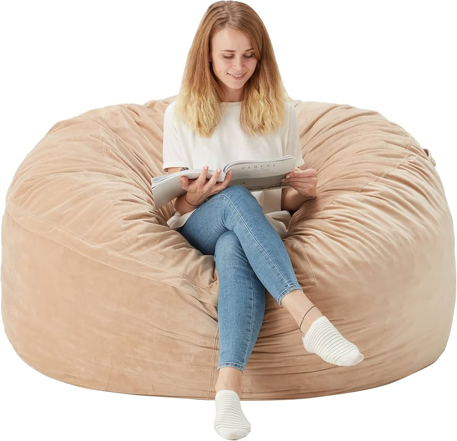 Homguava Bean Bag Chair: Large 5' Bean Bags with Memory Foam Filled, Large Beanbag Chairs Soft So... | Amazon (US)