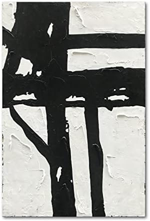 NANKAI Hand-Painted Black and White Abstract Wall Art Contemporary Minimalist Oil Painting Art 45... | Amazon (US)