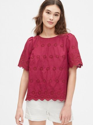 Eyelet Scalloped Top | Gap (US)