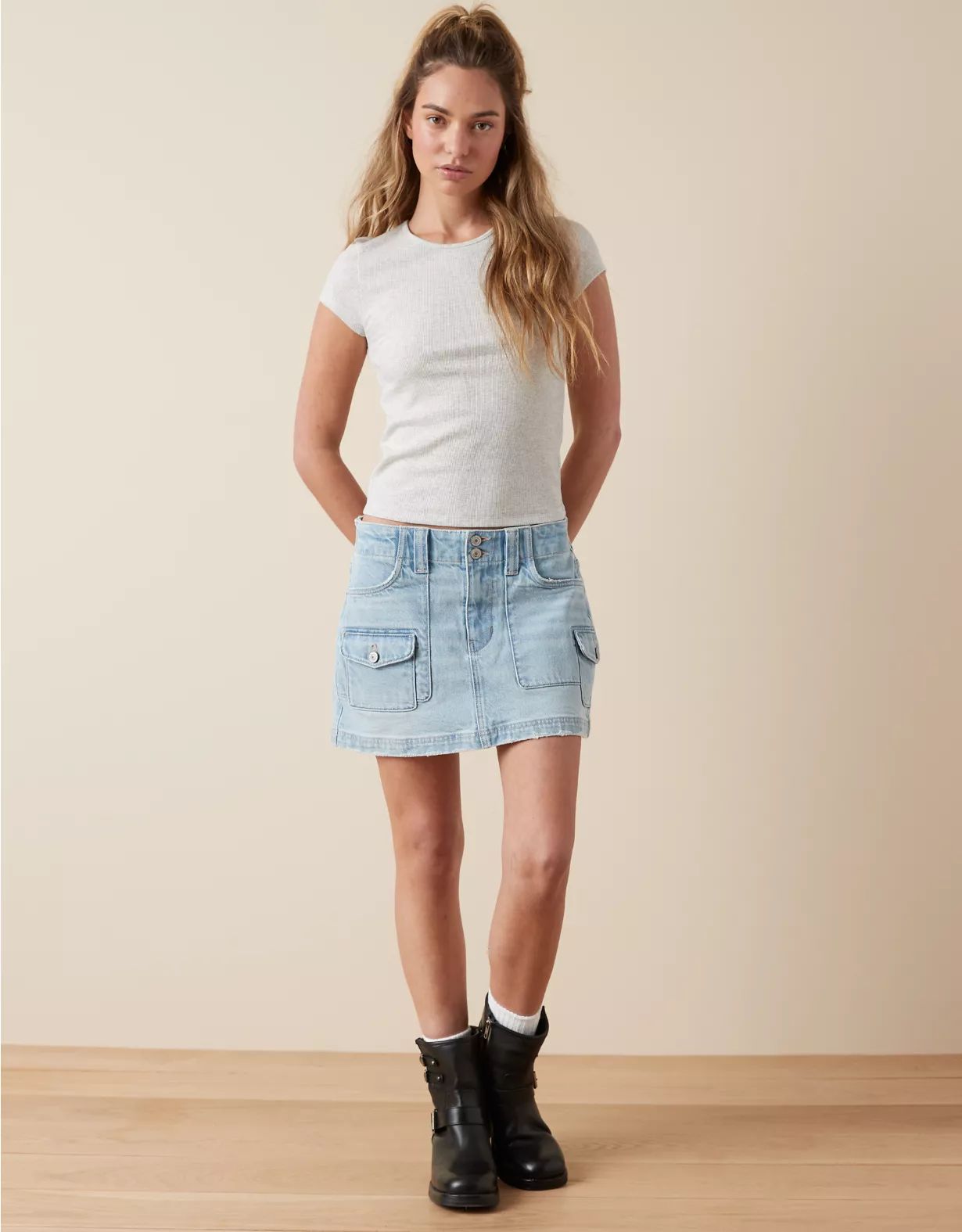 AE Hey Baby Short-Sleeve Ribbed Tee | American Eagle Outfitters (US & CA)