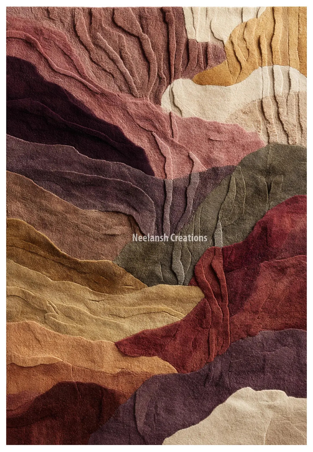 Handmade Modern Wool Area Rug 8x10 Abstract Bedroom Rug Contemporary Soft Floor Decor - Etsy | Etsy (US)