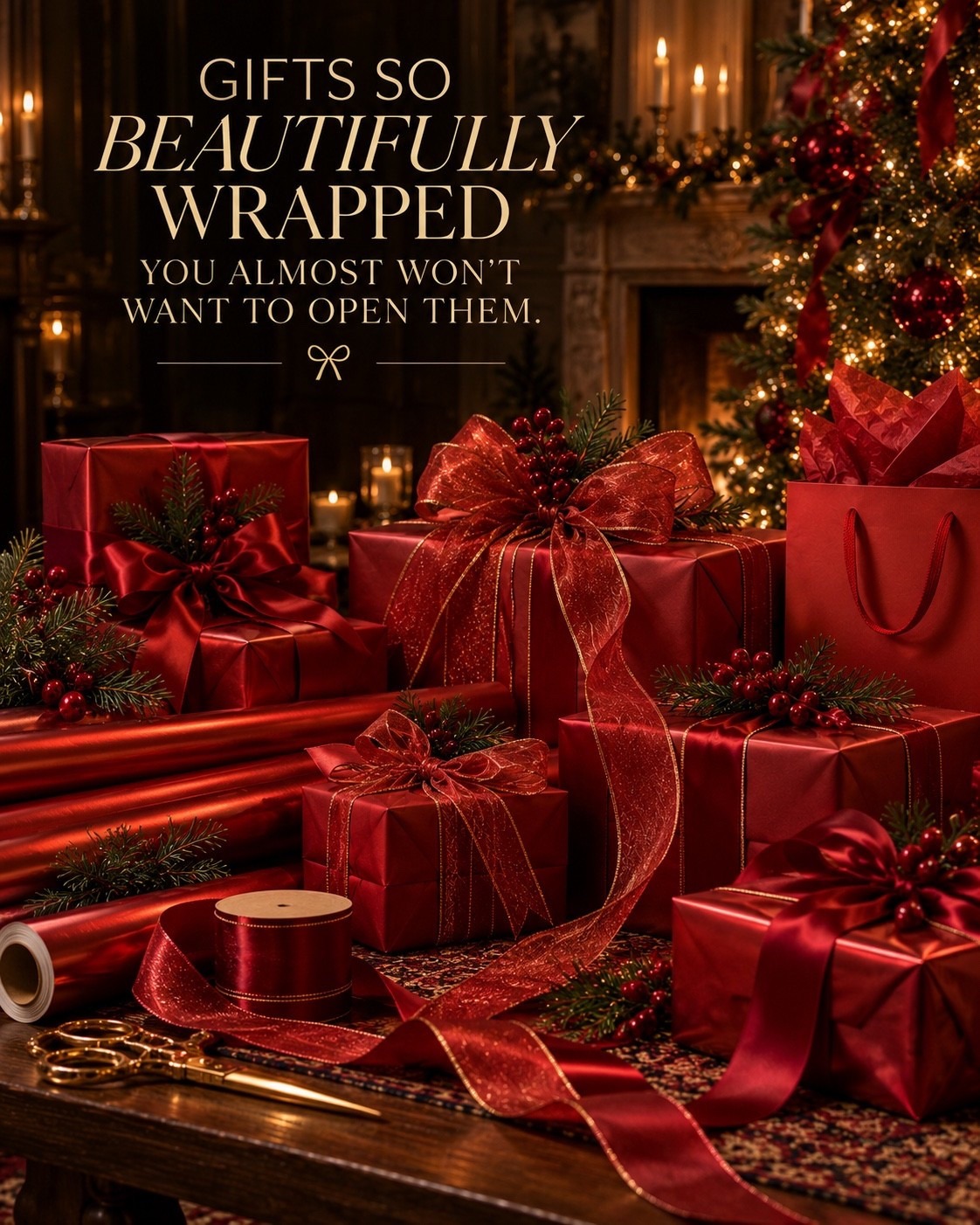 There’s gift wrapping… and then there’s making the gift feel special before they even know what’s inside. 🎁✨

Rich ribbon, beautiful paper, a little greenery tucked beneath the bow—those tiny details turn something practical into part of the Christmas magic.

And the best part? You don’t need complicated techniques or professionally wrapped presents. A few elevated wrapping essentials can make the entire pile under the tree look intentional, luxurious, and almost too pretty to disturb.

Because sometimes the presentation becomes part of the gift.

Consider this your sign to make the outside just as exciting as what’s inside. 🎄

#ChristmasGiftWrapping #GiftWrapping #ChristmasGifts #ChristmasWrapping #GiftWrapIdeas #ChristmasRibbon #HolidayGifts #ChristmasAesthetic #TraditionalChristmas #ElegantChristmas #OldWorldChristmas #ChristmasDecor #HolidayDecor #AmazonChristmas #AmazonFinds #AmazonHome #ChristmasInspiration #CallsignDesign