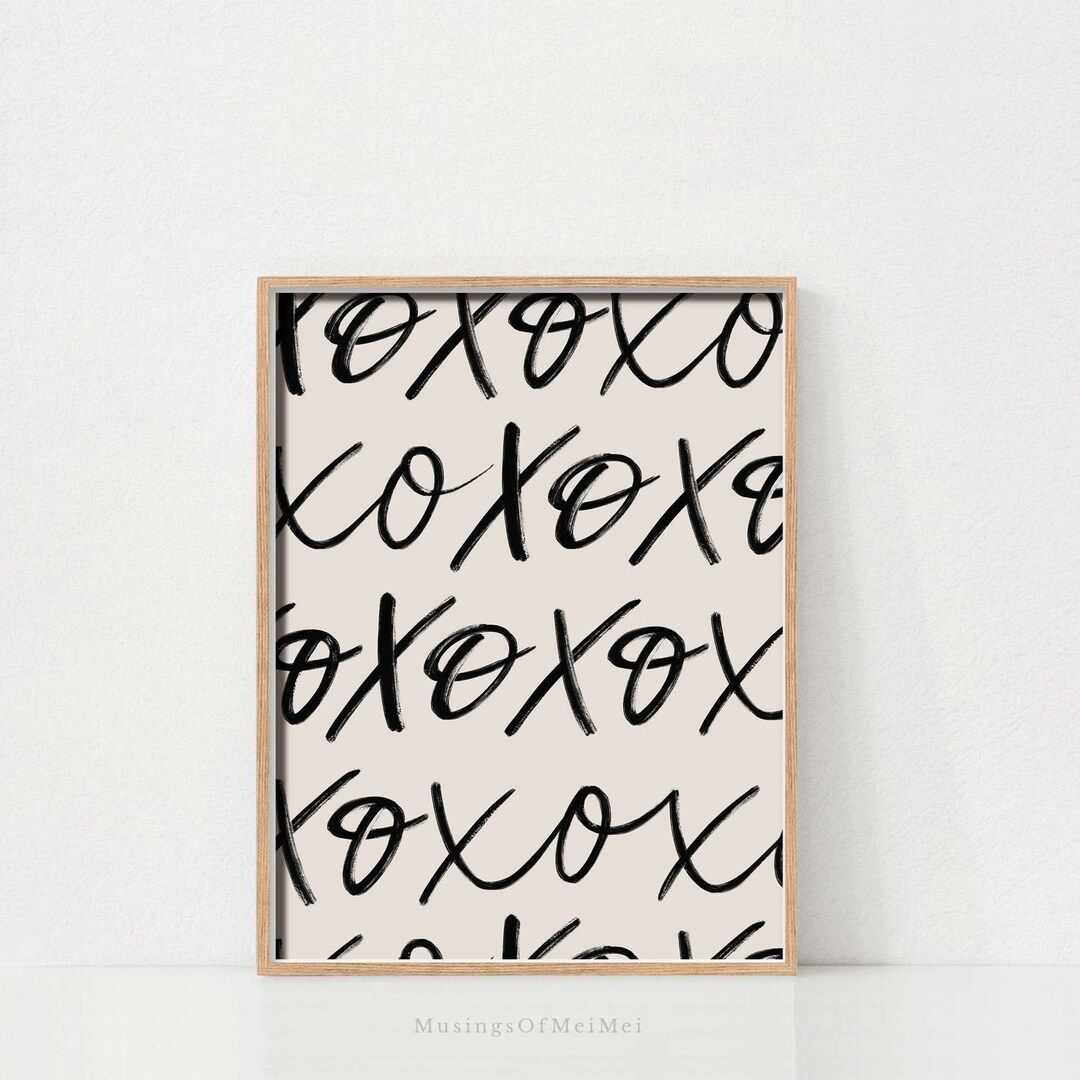 Valentines Day Decor, XOXO Print, Valentines Day Printable, Printable Wall Art, Neutral Color Wal... | Etsy (US)