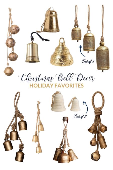 I love decorating with bells at Christmastime. I use them on my mantle, tree, tabletops, bookshelves, and doorknobs. Here are a variety of my favorites.

#LTKHoliday #LTKhome