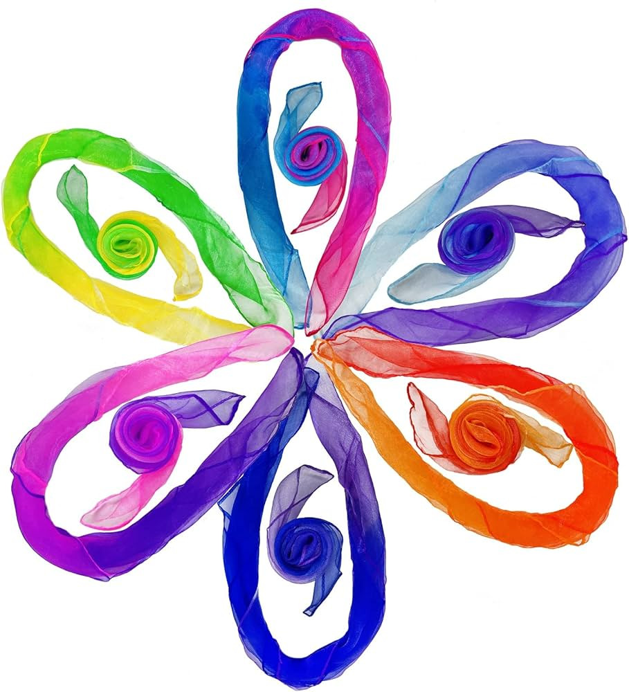 Lolakee Dance Scarves for Kids Play Gradient Color Juggling Scarves for Babies Toddlers Children ... | Amazon (US)