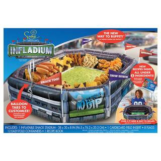 Amscan 7.75 in. x 30 in. x 38 in. Football Inflatable Snack Stadium | The Home Depot