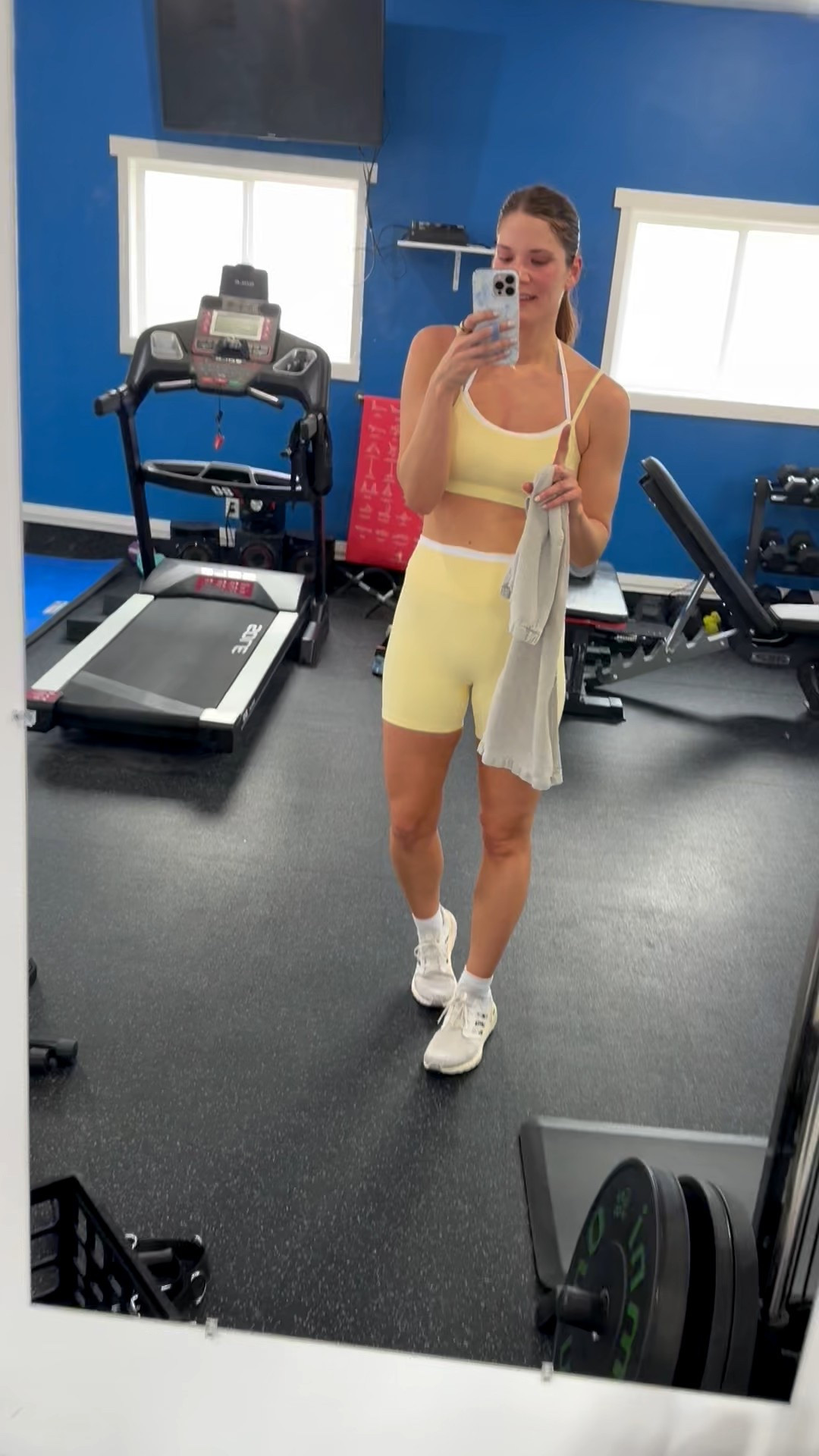 This workout set is so cute and doesn’t move at all while running on the treadmill! The top has amazing support. 

Workout set, good workout attire, butter yellow set, biker shorts, double lined bra, tall girl finds, Tall girl Amazon haul, Stang and co 

#LTKActive #LTKfitnessgoals #LTKTall