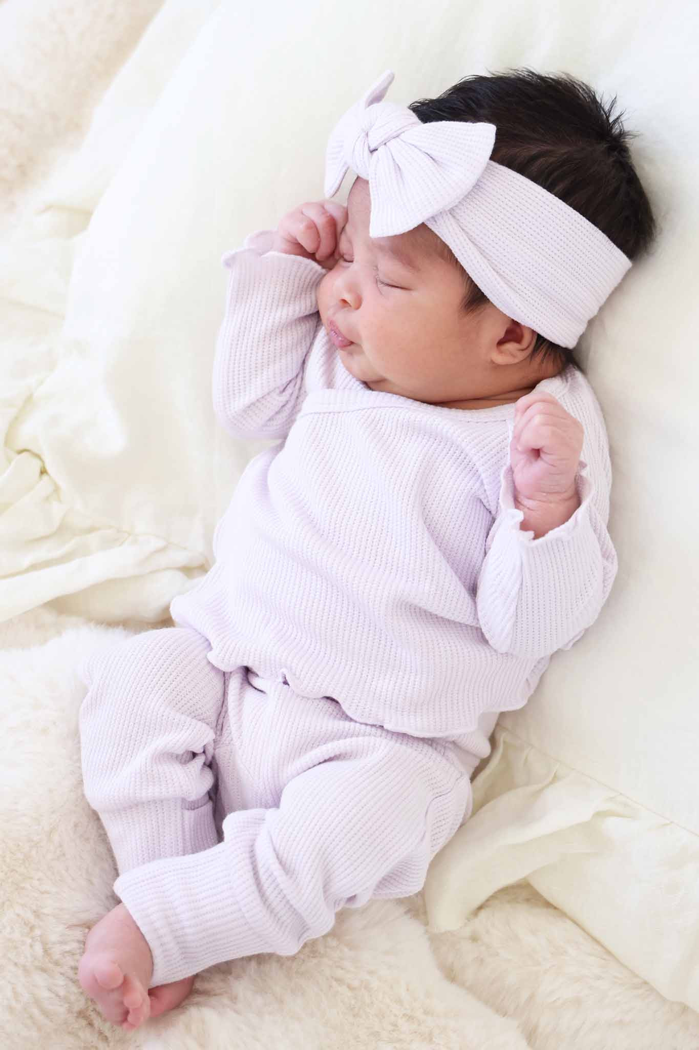 2pc Waffle Crossover Top & Bottom | Barely Orchid | Caden Lane