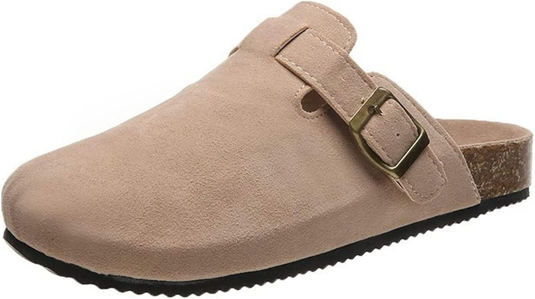 Women Boston Clogs Cork Suede Slippers - Suede Clogs Mules House Slippers with Arch Support Slip on  | Amazon (US)