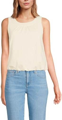 Lands' End Women's Lightweight Jersey Tank Top | Amazon (US)