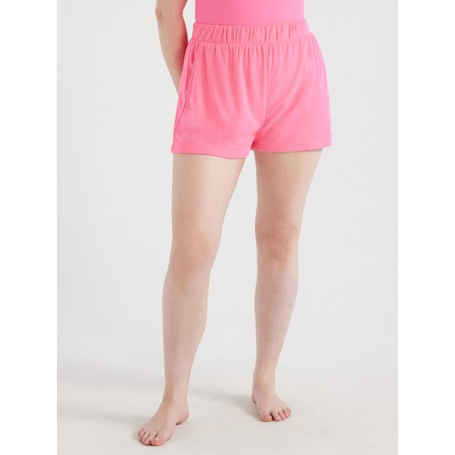 Time and Tru Women's and Women's Plus Terry Coverup Shorts, Sizes S-2X | Walmart (US)