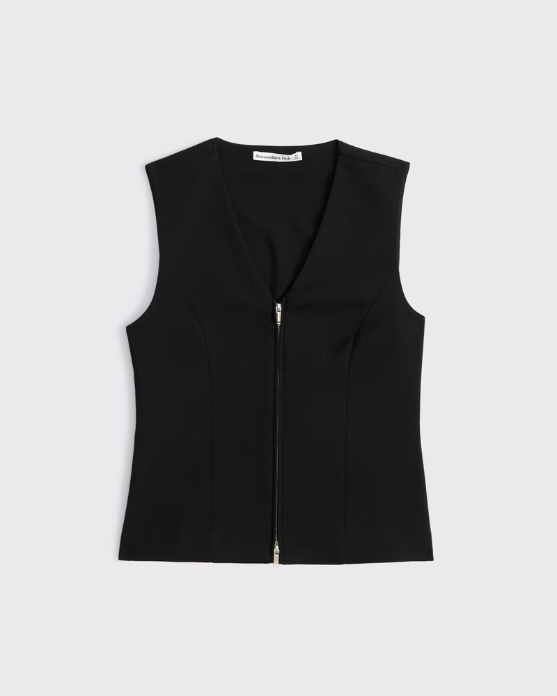 Tailored Zip Vest | Abercrombie & Fitch (US)