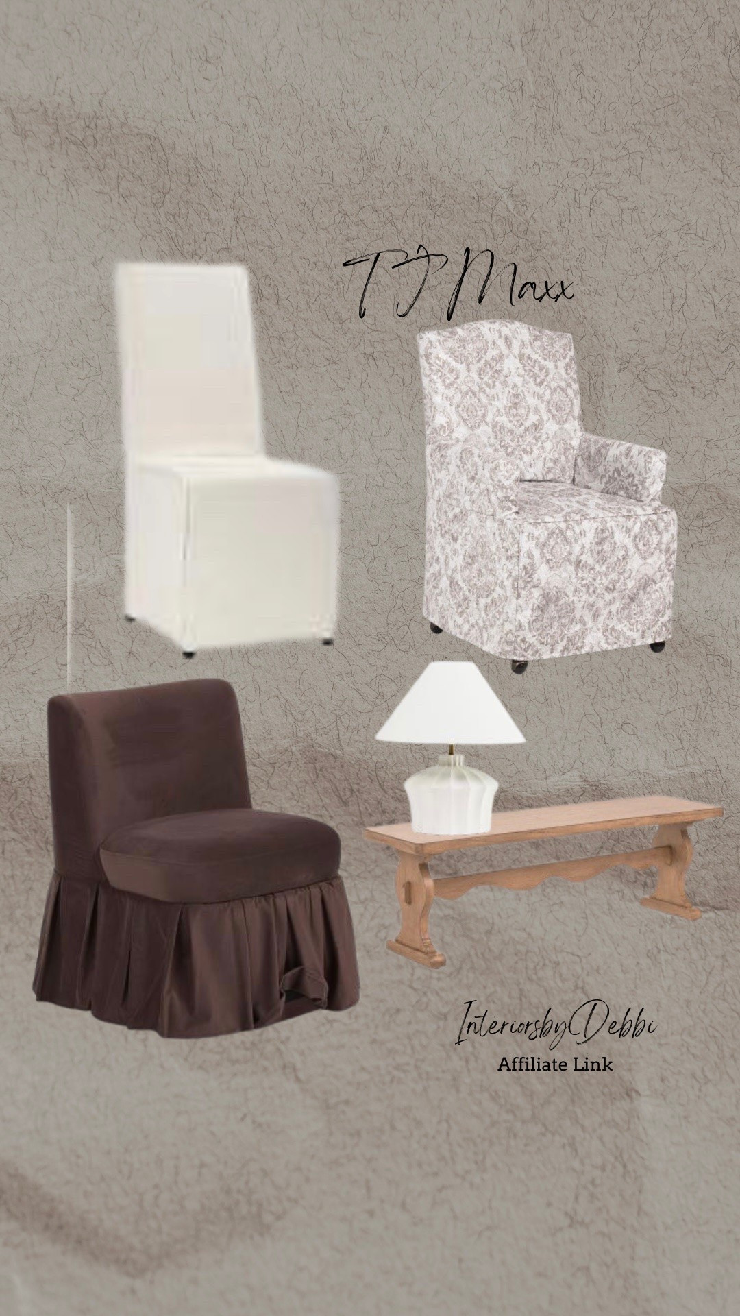 TJ Maxx Finds
Upholstered chair, wood bench, lamp, transitional home, modern decor, amazon find, amazon home, target home decor, mcgee and co, studio mcgee, amazon must have, pottery. barn, Walmart finds, affordable decor, home styling, budget friendly, accessories, neutral decor, home finds, buy new arrival, coming soon, sale alert, high end look for less, Amazon favorites, Target finds, cozy, modern, earthy, transitional, luxe, romantic, home decor, budget friendly decor #tjmaxx

#LTKSeasonal #LTKHome
