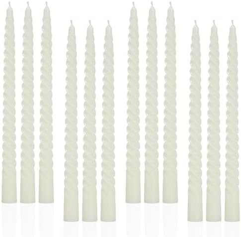 Ivory Tall Taper Candles Spiral Candle Sticks,Unscented Pastel Candle for Holiday,Wedding and Hom... | Amazon (US)