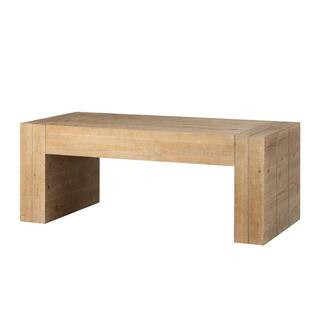 Rustic 48.82 in. Natural Rectangle Wood Coffee Table with Thick Legs | The Home Depot