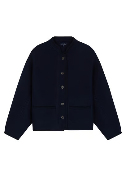 VESTE DROITE EN LAINE NAVY SOEUR - FEMME | Place des Tendances | Place des tendances (FR)