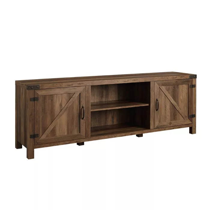 Modern Farmhouse Barn Door TV Stand for TVs up to 80" - Saracina Home | Target