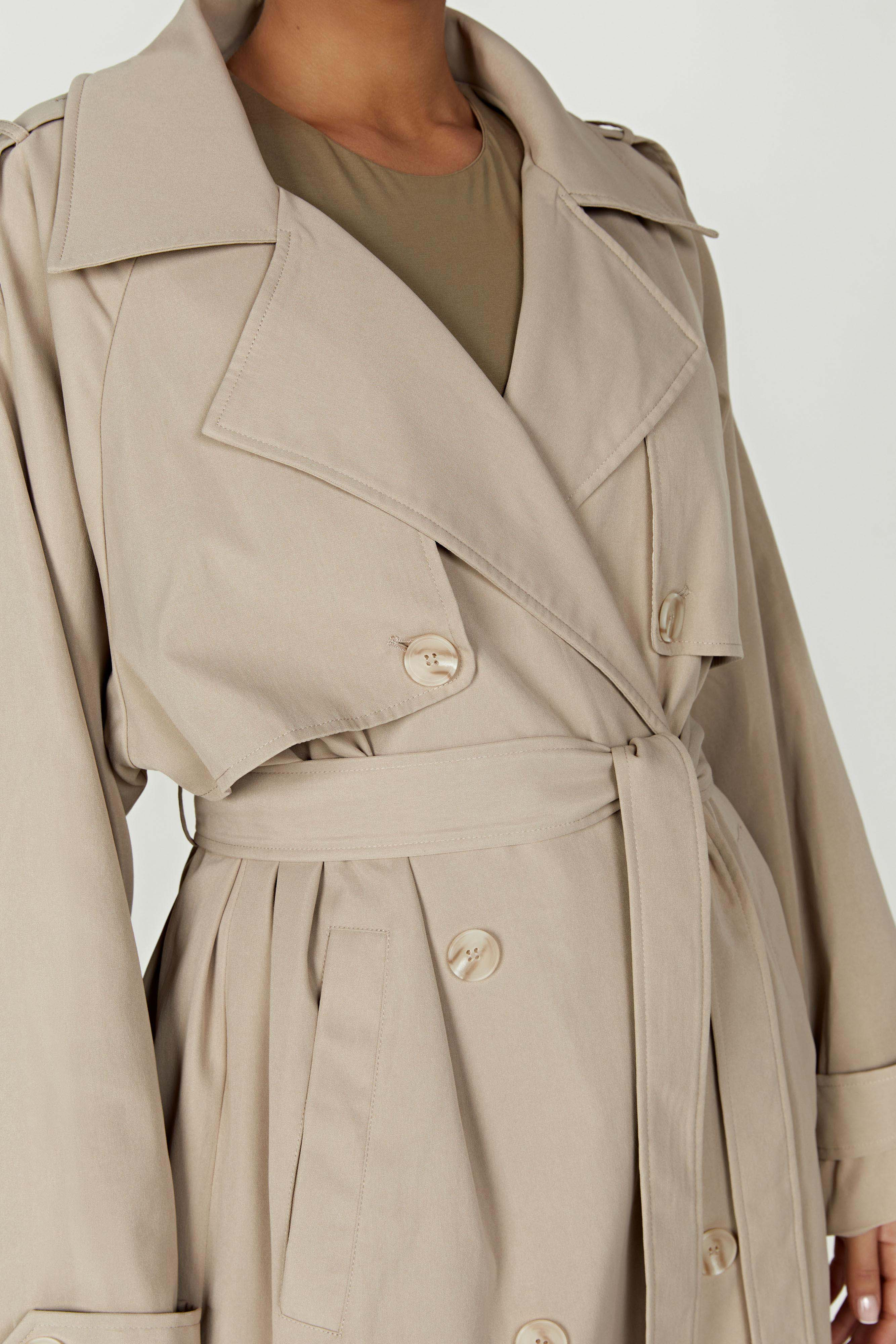 Oversized Trench Coat - Beige | MESHKI US