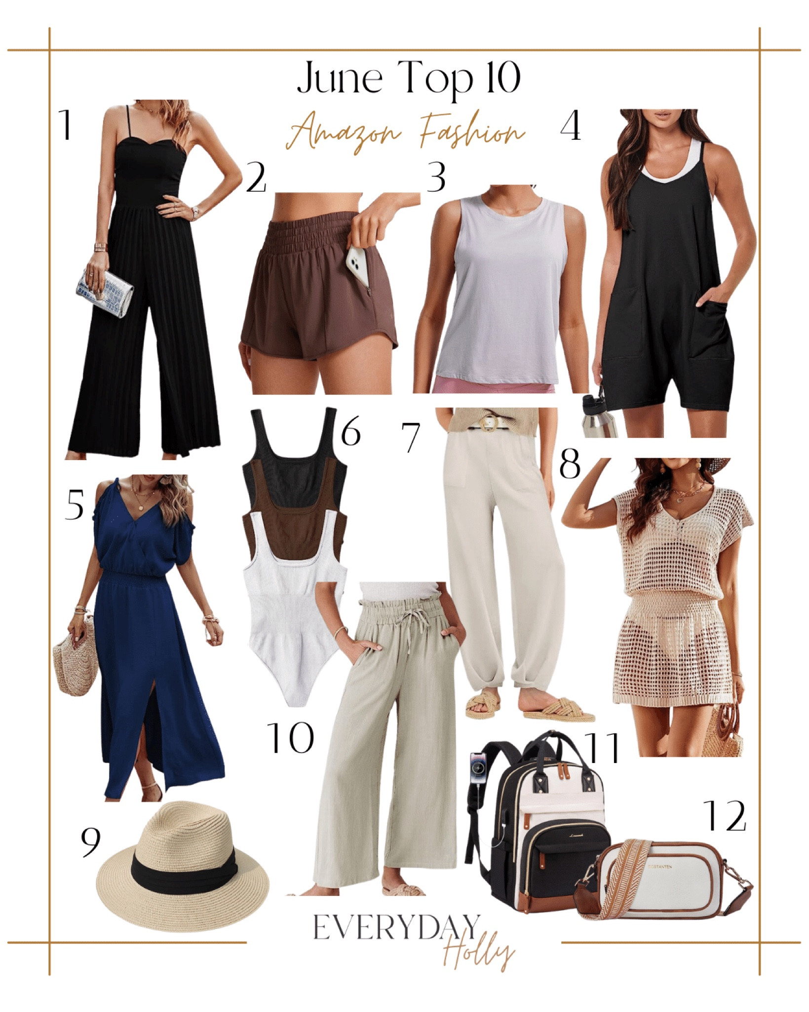 June best-selling Amazon Fashion | Top 10 + bonus favorites!!

Shop more cute outfits at www.everydayholly.com 

Jumpsuit  romper  bodysuit  maxi dress  pants  backpack   amazon fashion  outfit inspo  summer outfit ideas 

#LTKSeasonal #LTKstyletip #LTKshoecrush