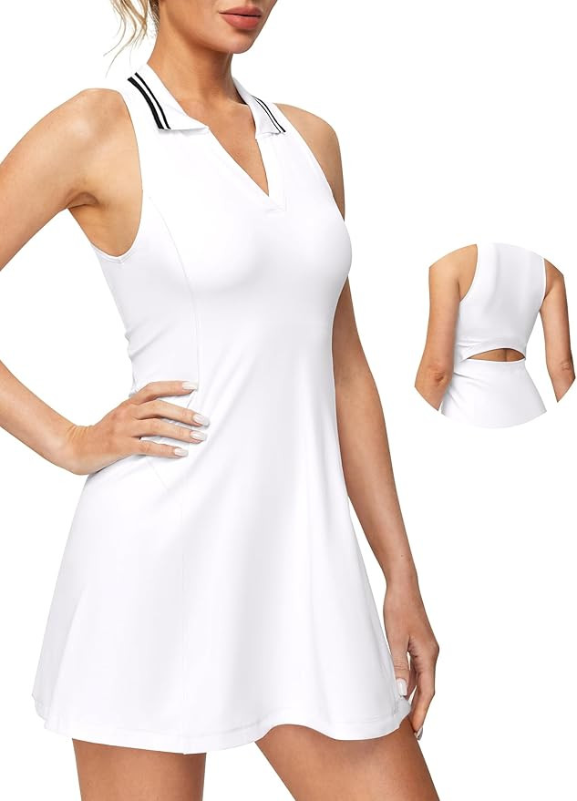 IUGA Tennis Dress for Women Golf Dress with Shorts Underneath Workout Athletic Dresses Built-in B... | Amazon (US)