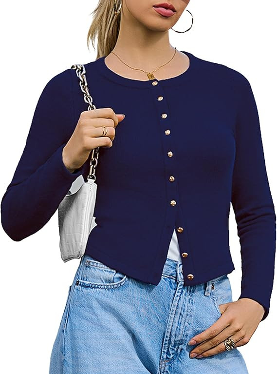 Totatuit Cardigan Sweaters for Women Trendy 2025 Fall Light Weight Long Sleeve Button Up Knit Swe... | Amazon (US)