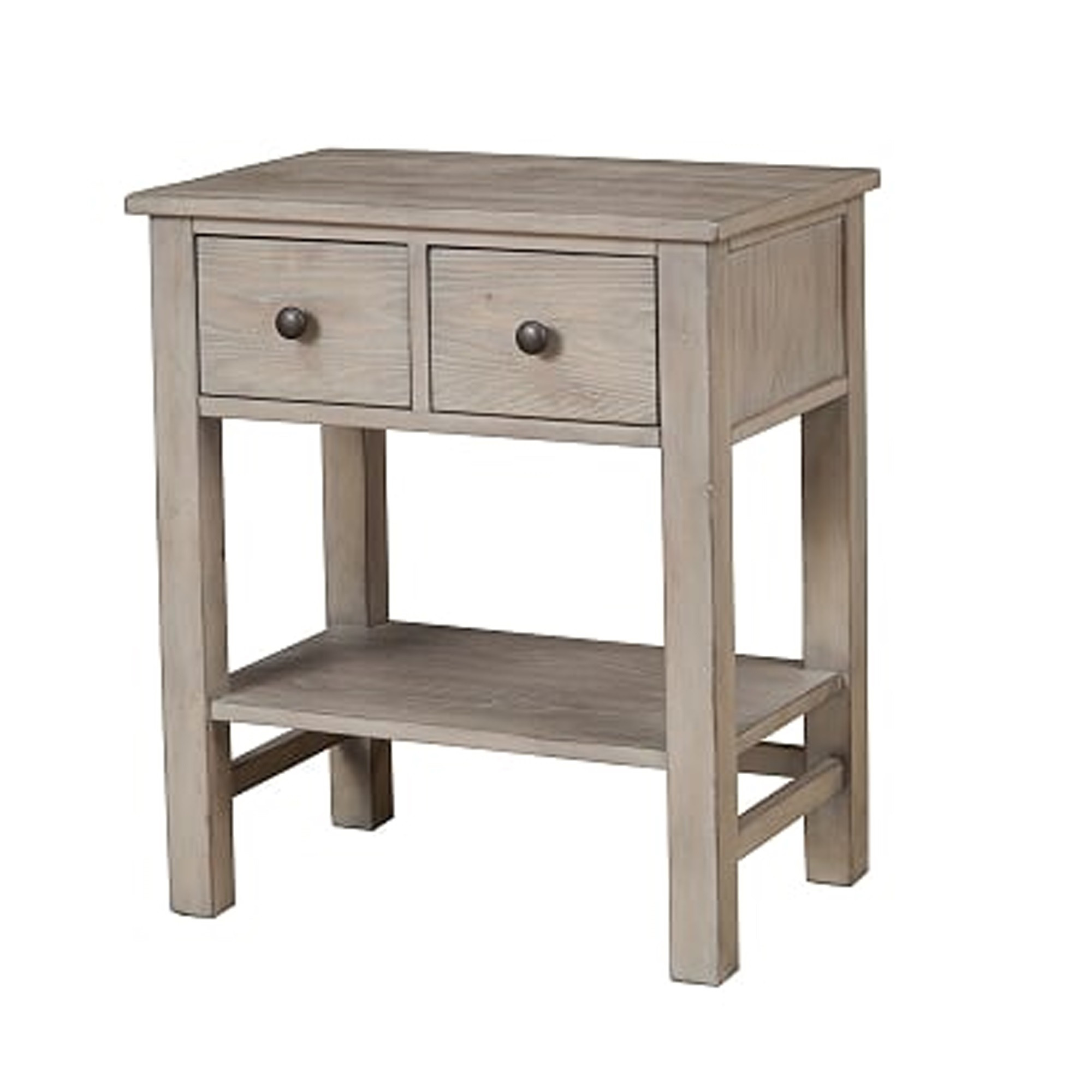 Transitional Nightstand with Two Drawers and Bottom Shelf, Gray - Walmart.com | Walmart (US)