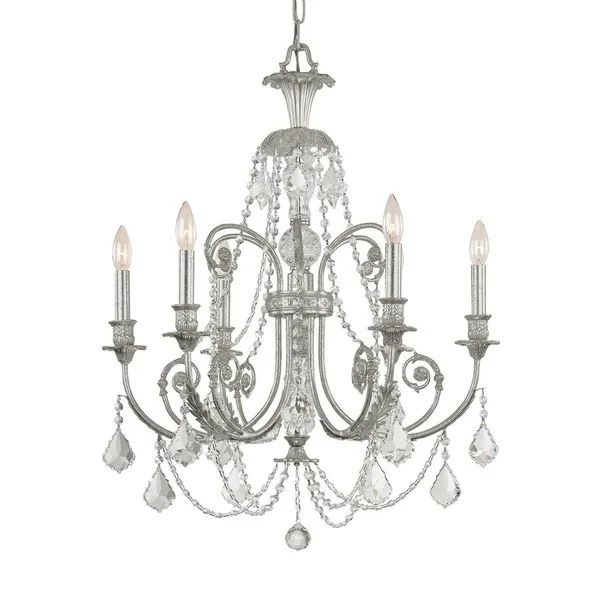 Crystorama Regis Collection 6-light Olde Silver/Crystal Chandelier | Bed Bath & Beyond