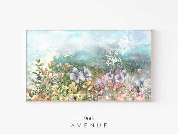 Frame Tv Art  Flower Painting  Samsung Frame Tv Art  | Etsy | Etsy (US)