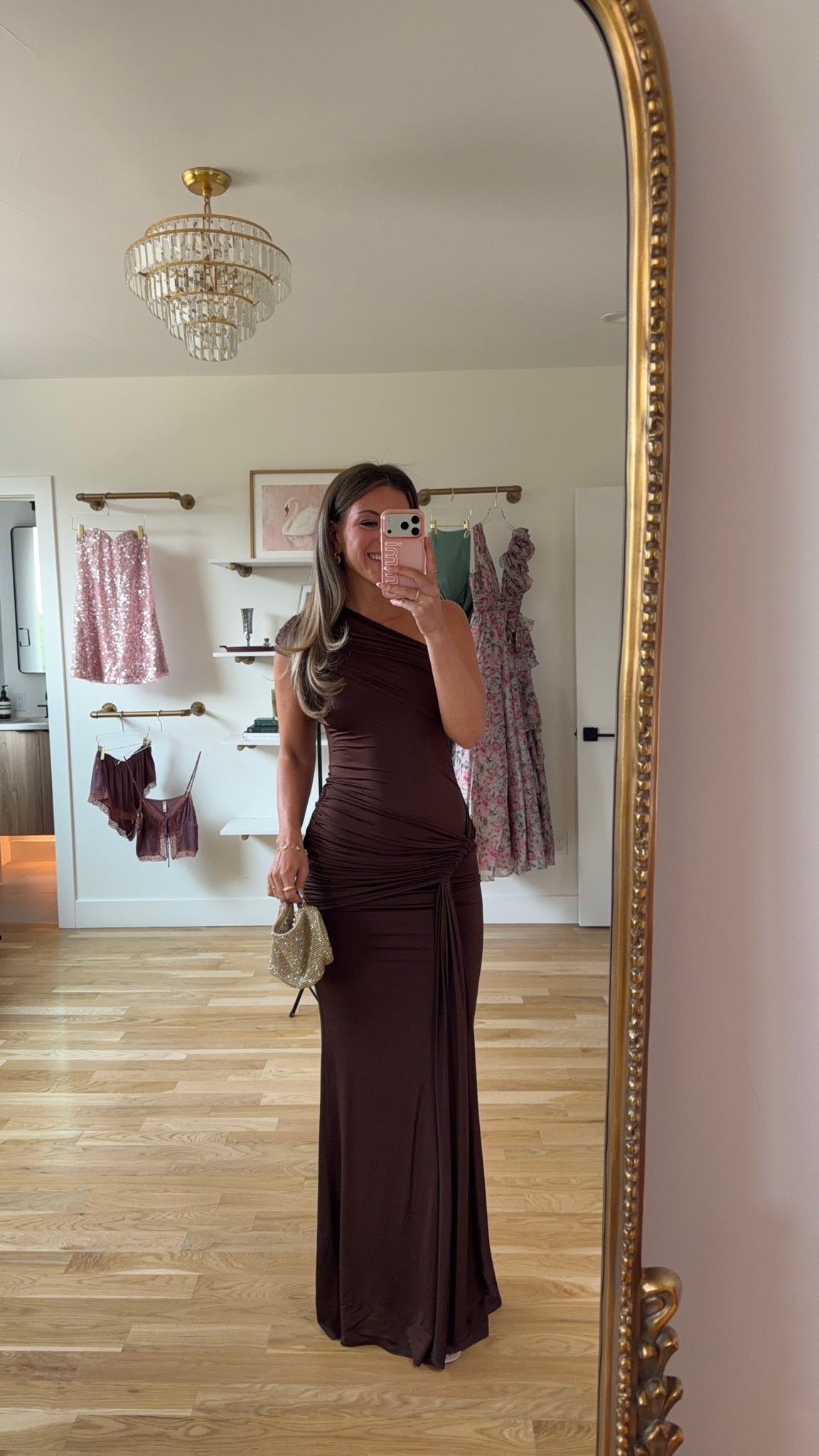 brown one-shoulder ruched maxi with a fitted, draped silhouette summer formal wedding guest summer event dress 💐💍

electric picks: emerson20

I’m 5’4” and wearing my normal size 2/small in most
• sized down to xs 

summer wedding guest dresses, wedding guest dresses, cocktail dresses, semi-formal dresses, black tie wedding guest dresses, destination wedding guest dresses, garden party dresses, wedding guest outfit ideas

#LTKootd #LTKSeasonal #LTKWedding