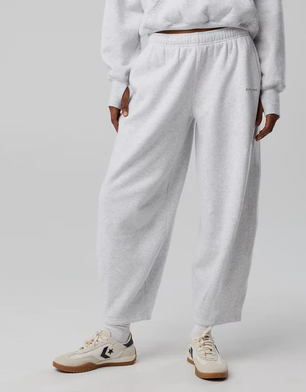 OFFLINE By Aerie Cloud Fleece Barrel Leg Pant | Aerie