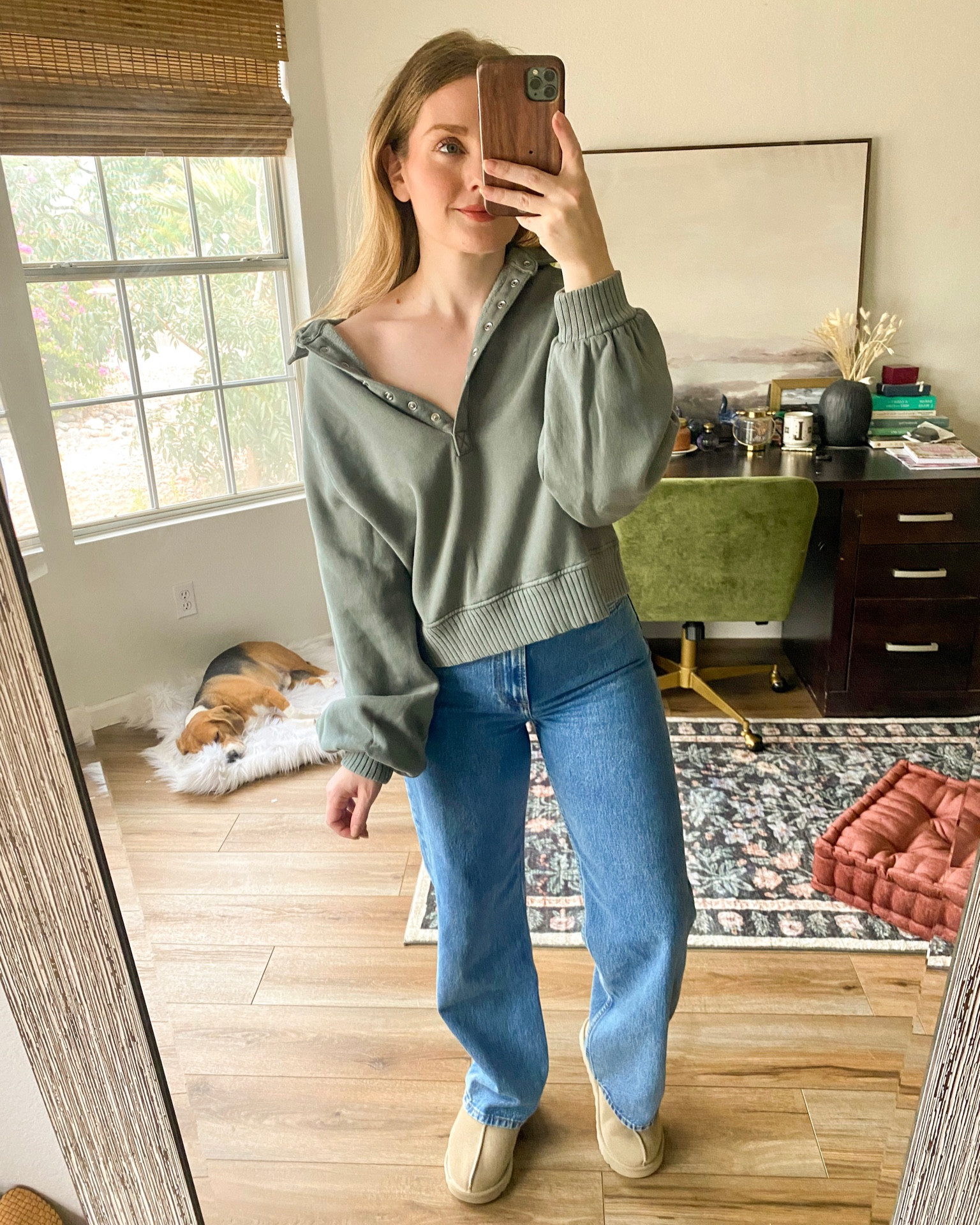 Casual outfits. Loose fit jeans. Aerie sweatshirt. Cozy fall outfit. 

#LTKsalealert #LTKSeasonal #LTKSale