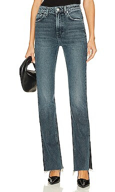 GRLFRND Harlow High Rise Boot W/ Slit Hem in Redondo Pier from Revolve.com | Revolve Clothing (Global)