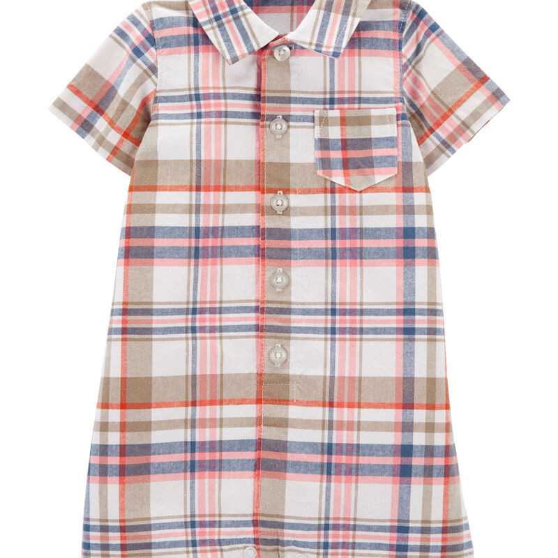 Plaid Polo Romper | Carter's