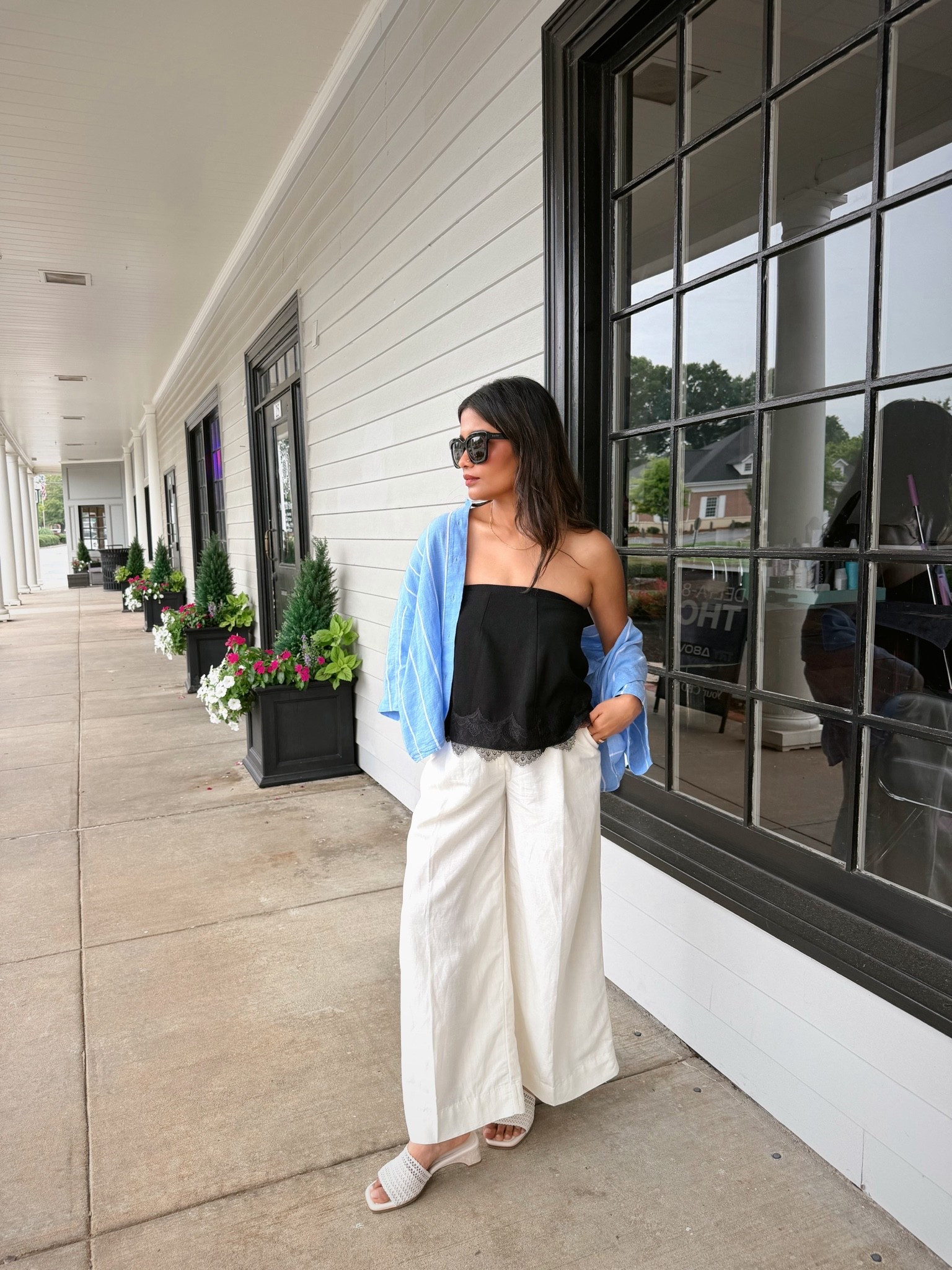 Petite mom coffee date outfit. 

Wearing 2 in linen pants
Top is actually a skirt, wearing US 2

Exact print in shirt is sold out but linking same print in full sleeve and same shirt with different print. Wearing small.

#LTKPetite #LTKootd #LTKmomlife