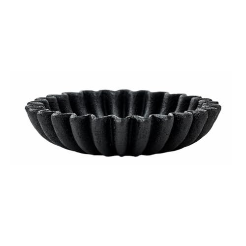 P POTAMI Black Sand Textured Ruffled Decorative Tray | Amazon (US)