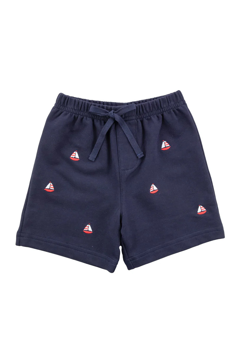 Knit Pull On Short With Sailboats | Florence Eiseman
